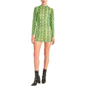 Neon green snake print dress Size S